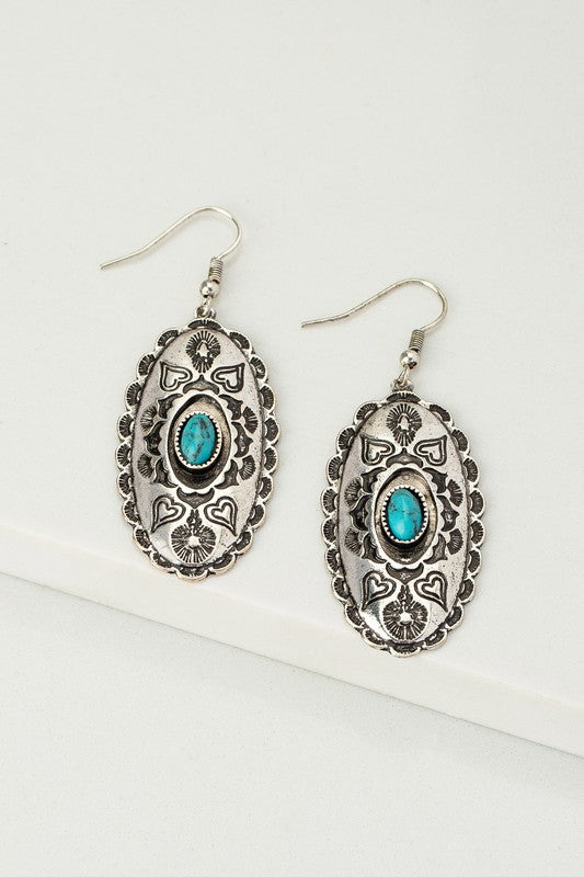 Boho Oval Drop Earrings