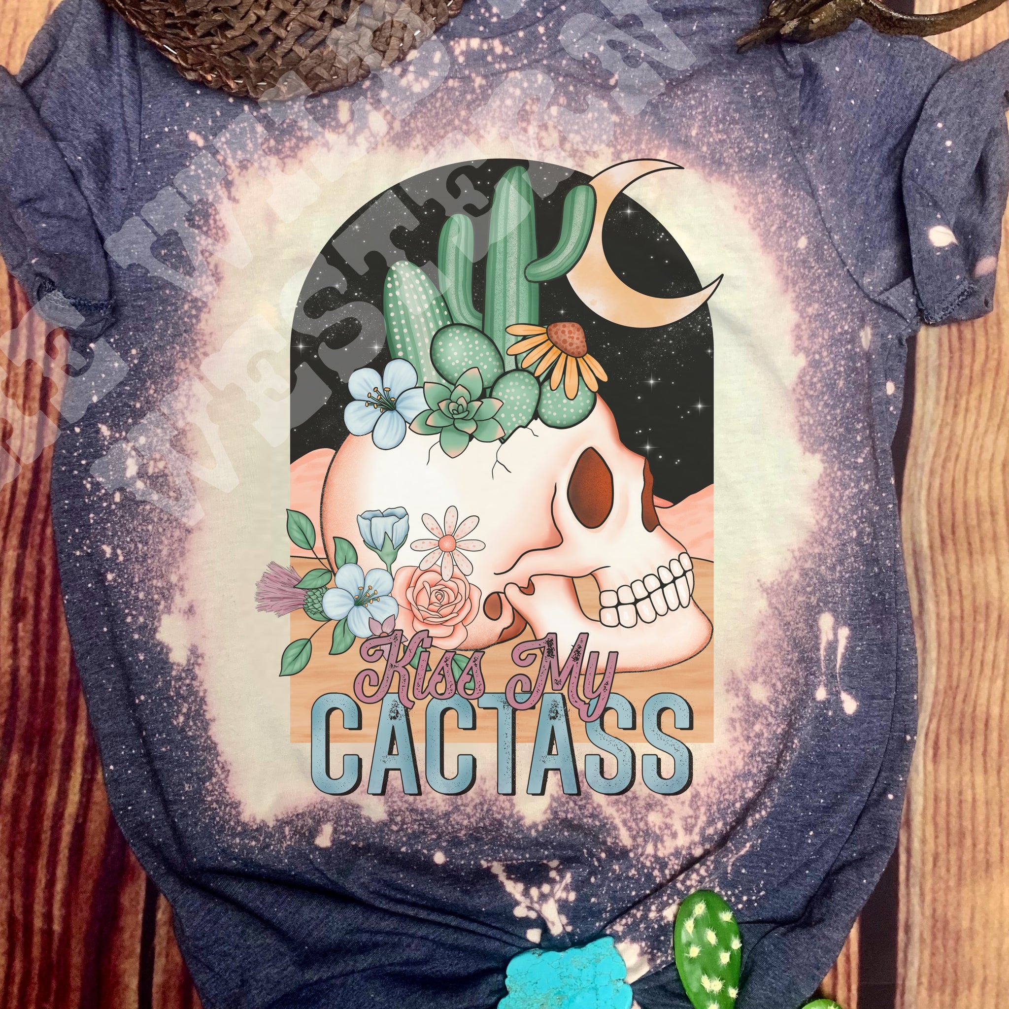 Kiss My Cactass Bleached Tee