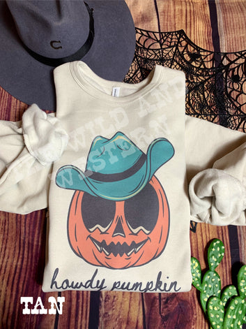 Howdy Pumpkin Halloween Crewneck