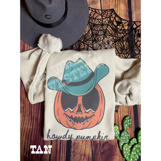 Howdy Pumpkin Halloween Crewneck