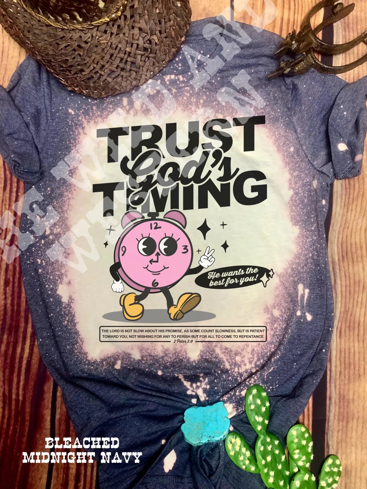 Trust God's Timing Bleached Tee
