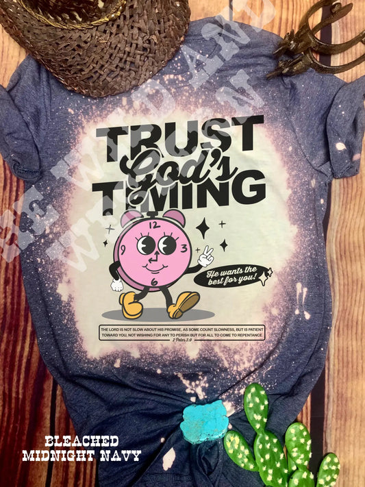 Trust God's Timing Bleached Tee