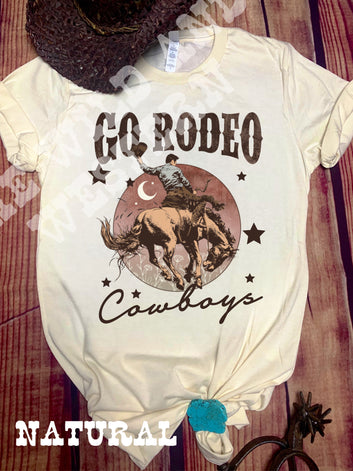 Go Rodeo Cowboys Bleached Tee