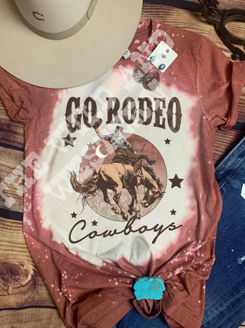 Go Rodeo Cowboys Bleached Tee