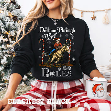 Dashing Through The Poles Christmas Sweatshirt pole bending