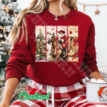 Christmas Cowboy Santa Crewneck Sweatshirt