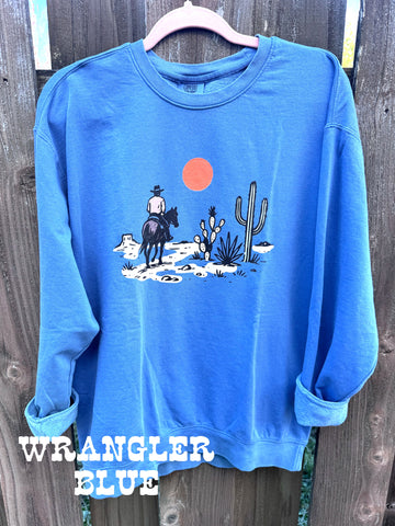 Cowboy in the Desert Comfort Colors Crewneck Sweatshirt