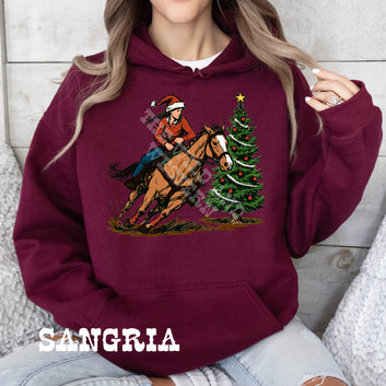 Barrel Racing Christmas Tree Sweatshirt