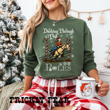 Dashing Through The Poles Christmas Sweatshirt pole bending