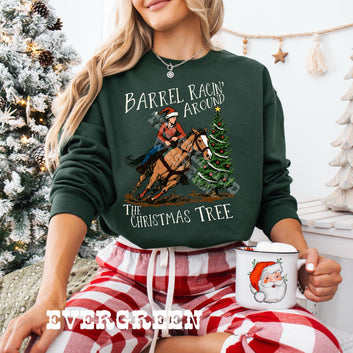 Barrel Racin' Around The Christmas Tree Sweatshirt