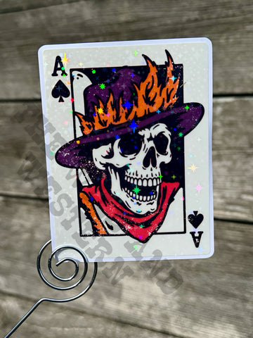 Ace of Spades Western Cowboy Killer Holographic Sticker