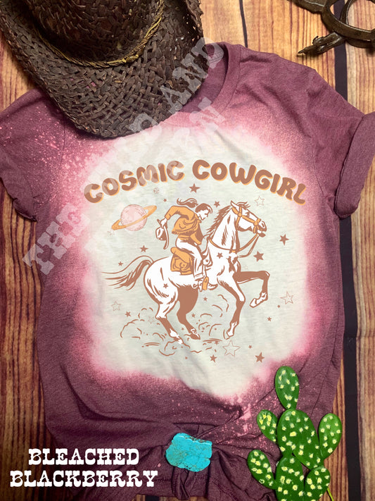 Cosmic Cowgirl  Bleached Tee