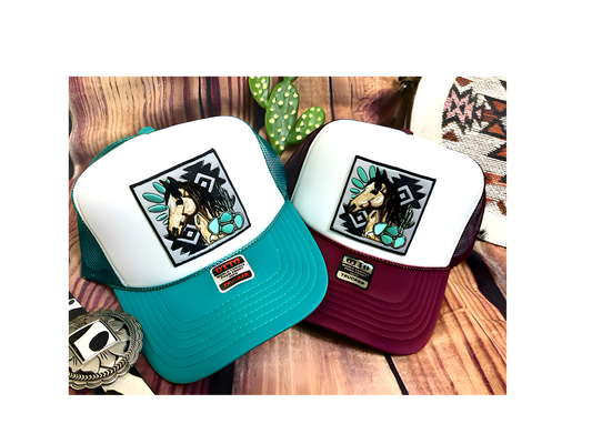 Aztec Horse Trucker Hat