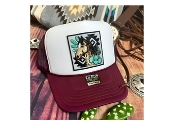 Aztec Horse Trucker Hat
