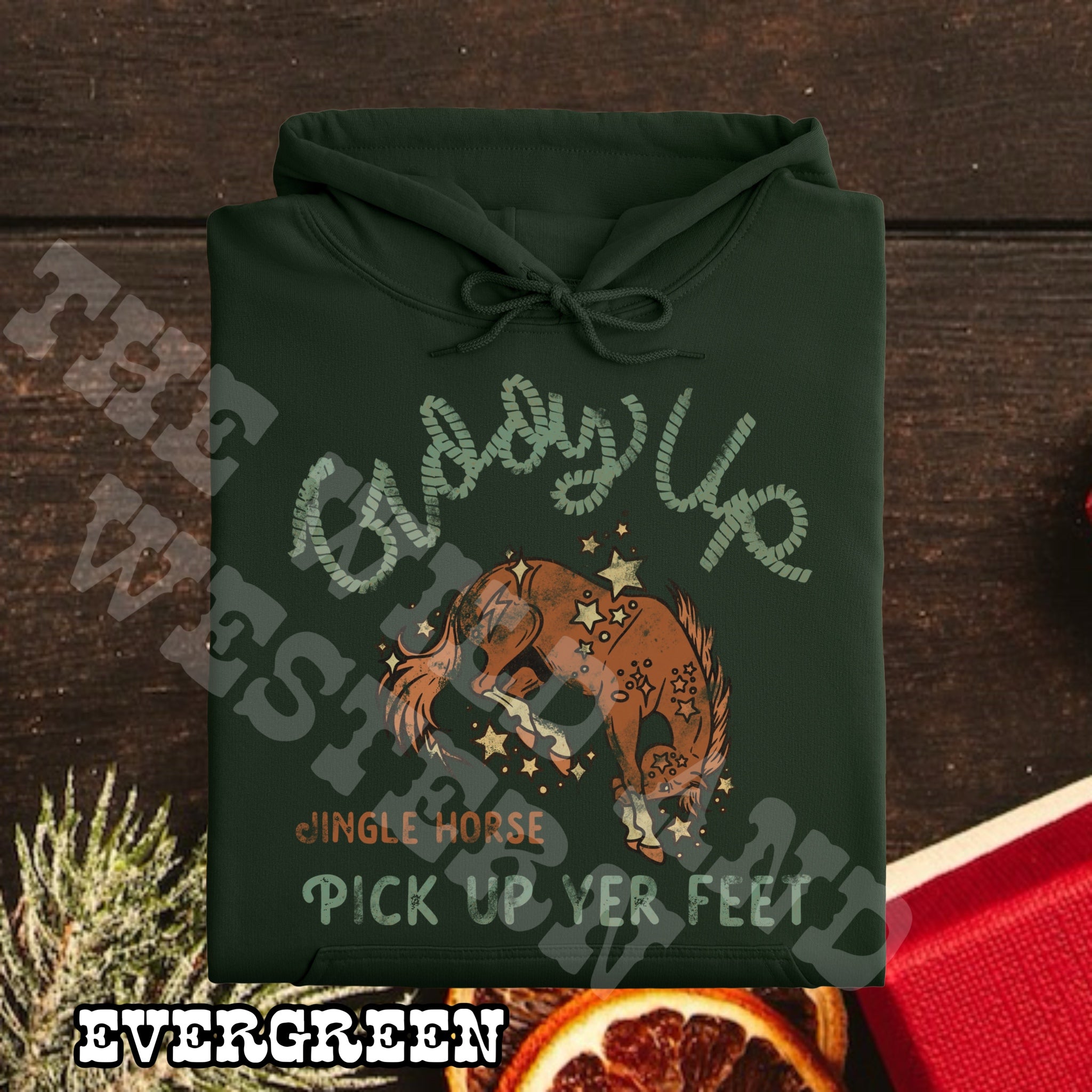 Giddy Up Jingle Horse Christmas Hoodie