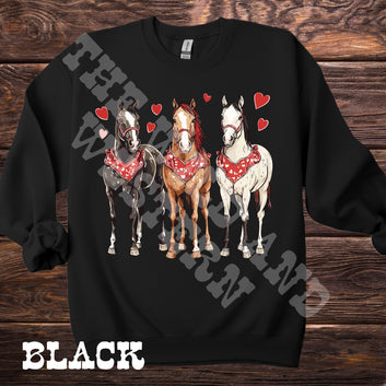 Valentines Horses Heart Hoodie