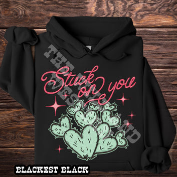 Stuck On You Valentines Cactus Hoodie