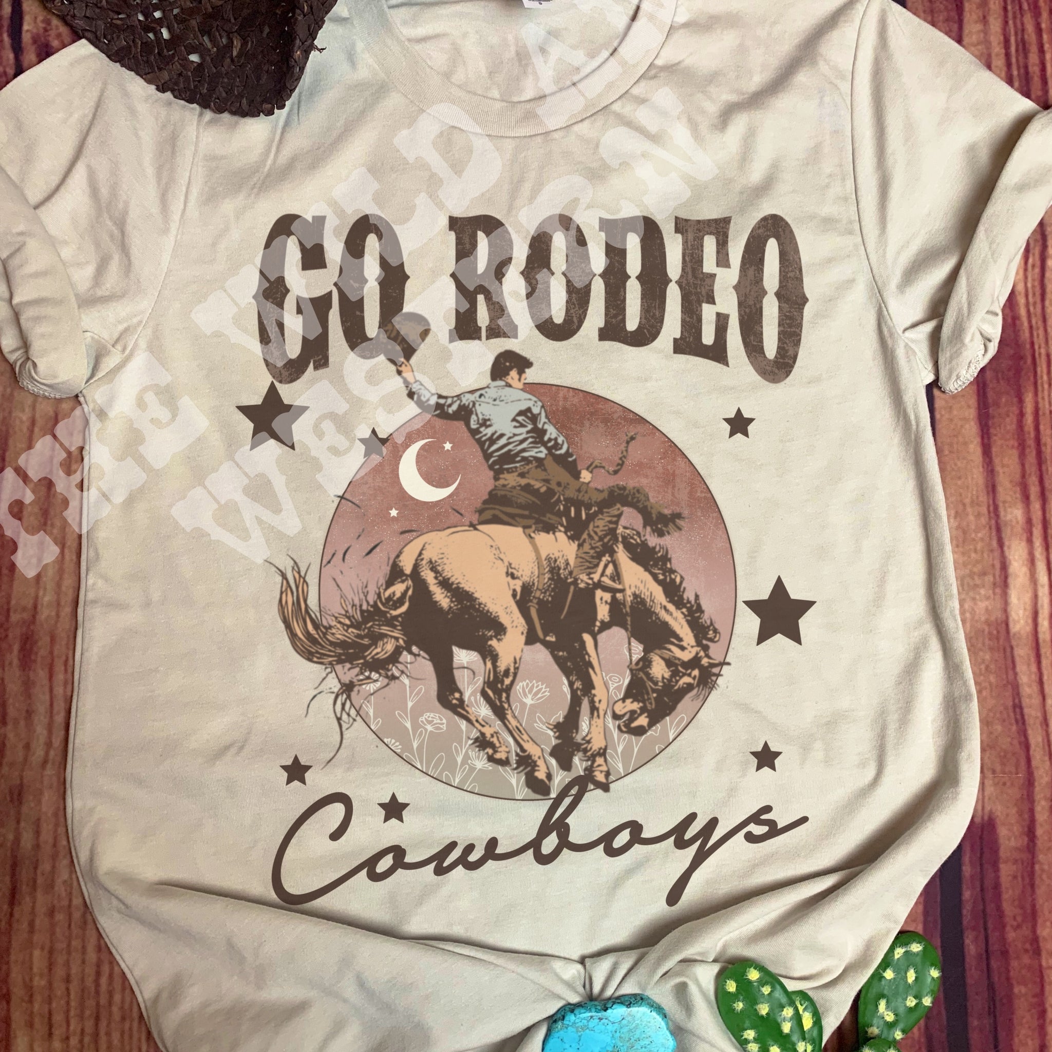 Go Rodeo Cowboys Bleached Tee