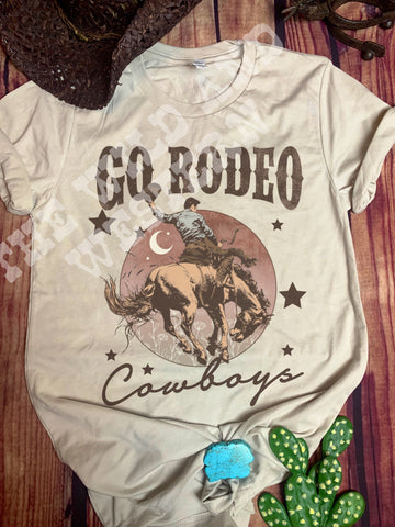 Go Rodeo Cowboys Bleached Tee