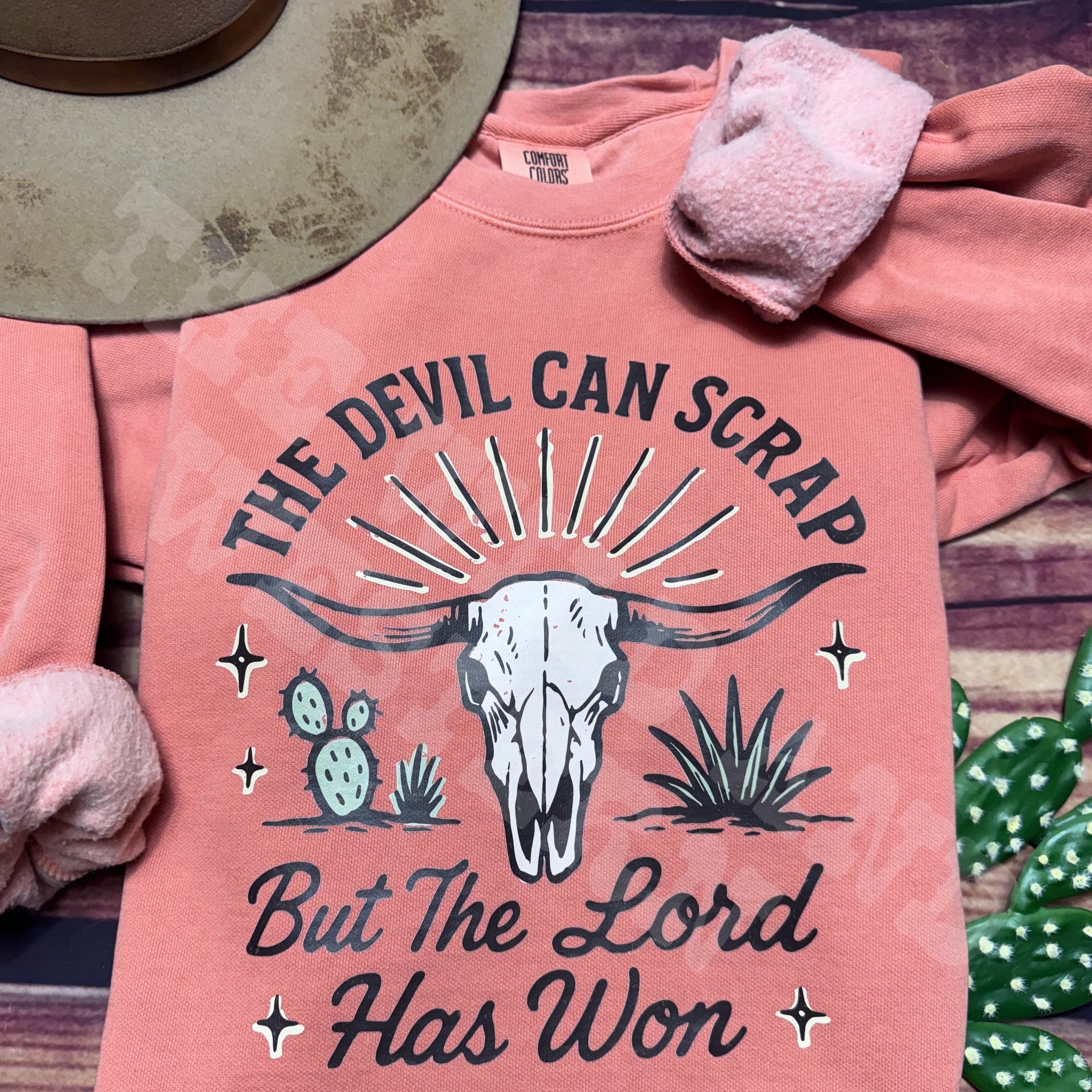 The Devil Can Scrap But The Lord Has Won Comfort Colors Crewneck Sweatshirt
