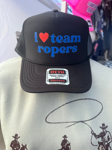 I Heart Team Ropers Trucker Hat