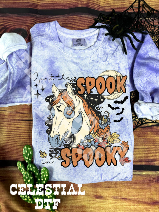 I Put The Spook In Spooky Halloween Horse Crewneck