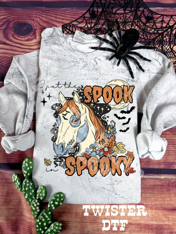 I Put The Spook In Spooky Halloween Horse Crewneck